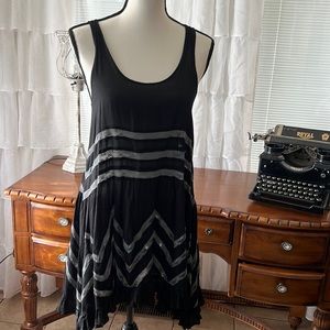 NWOT Free People Black and Gray Trapeze dress size S!